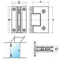 Wall to Glass 90° Shower Hinge - 2 SP