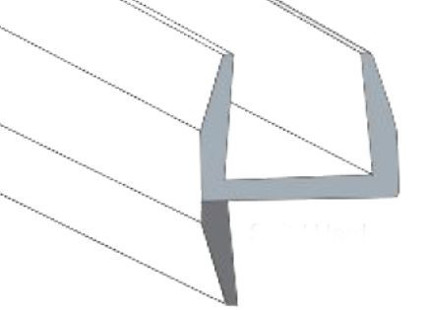 Glass to Glass 180° PVC Seal Profile