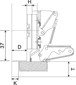 HEAVY 165° SLOW MOTION HINGE CLIP ON With Mounting Plate For Door Thickness 16 -25 mm