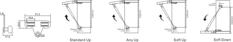Buy GAS SPRING SOFT CLOSING SKI-LIFT OVERHEAD FITTING Online at Best Price