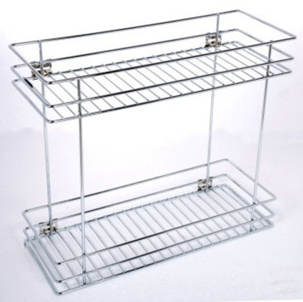 Two Shelf Organiser  Wire Basket Stainless Steel