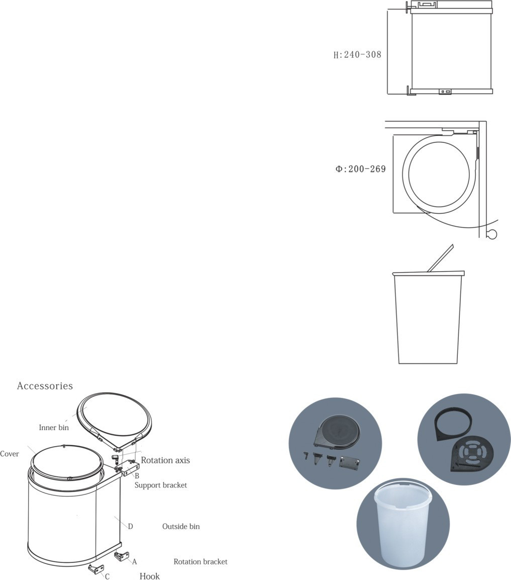 Buy SWING OUT BUILT-IN CABINET WASTEBIN Online at Best Price