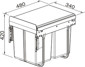 400mm PULL OUT BUILT-IN CABINET WASTEBIN