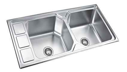 SS202 46x20 inch Anti-Scratch Double Bowl Sink