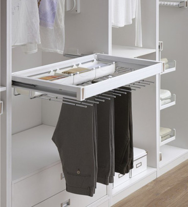 Trouser and Saree Rack with tray Pull out Soft close