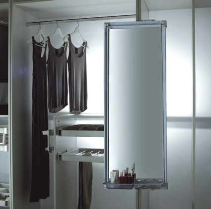 Movable Pull Out Mirror with Tray