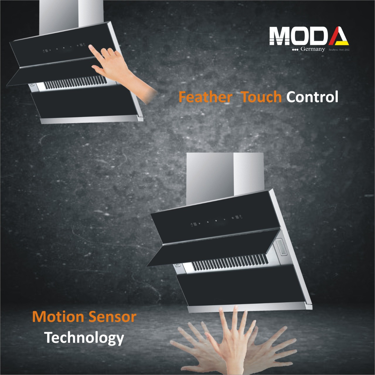Buy MODA Germany Kitchen Chimney With Gesture Control Stainless Steel ...